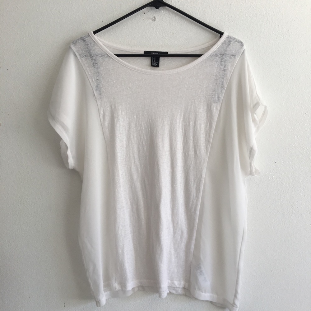 Forever 21 Chiffon Side Flowy T-shirt